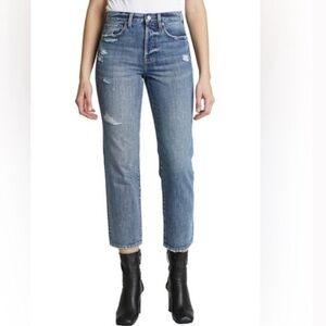 Pistola Distressed Charlie High Rise Jeans Spruc Wash